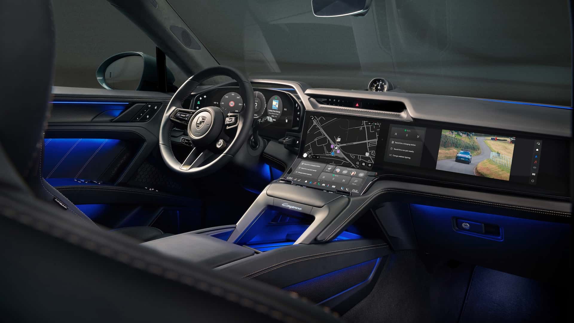 Nuevo Porsche Cayenne eléctrico 2025: interior futurista con pantallas y debate sobre su practicidad Detalles técnicos interior Porsche Cayenne eléctrico