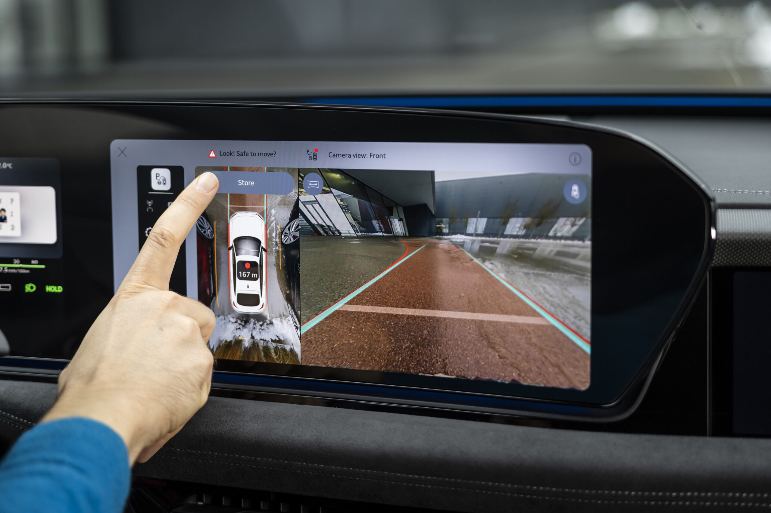 Cámara de estacionamiento en la pantalla central del Audi