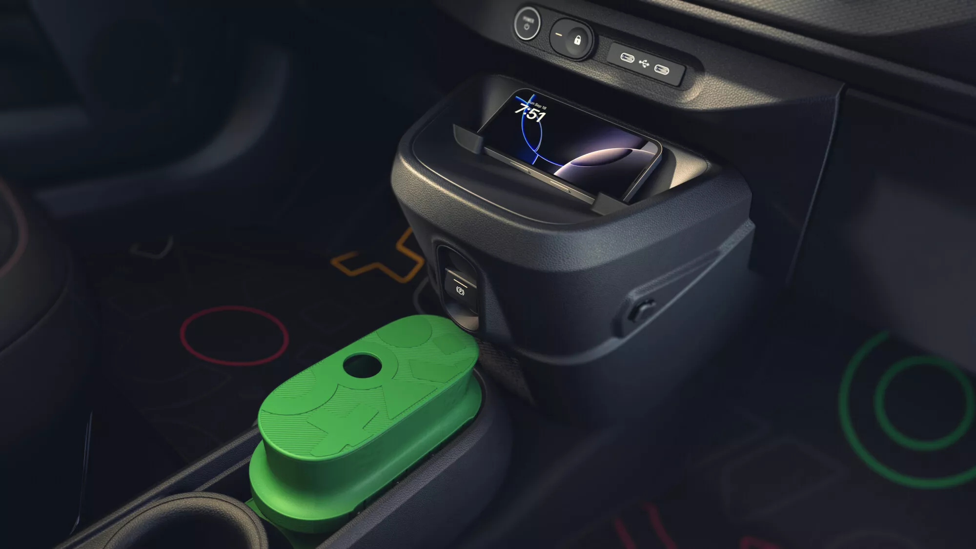 Consola central y controles del Twingo E-Tech