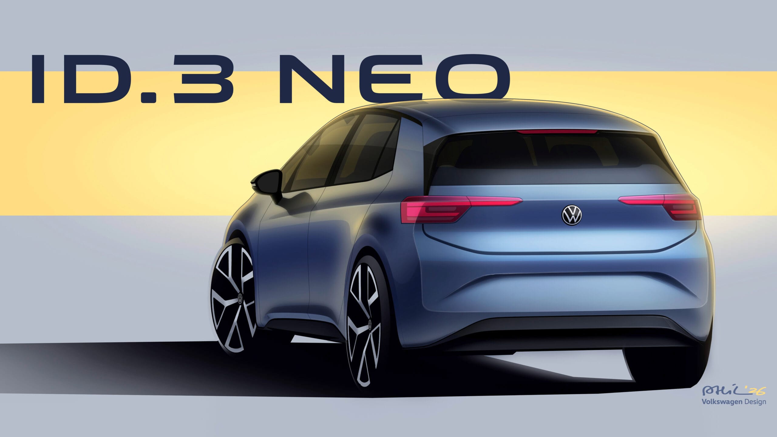 Teaser Volkswagen ID.3 Neo 2026 – exterior zona trasera
