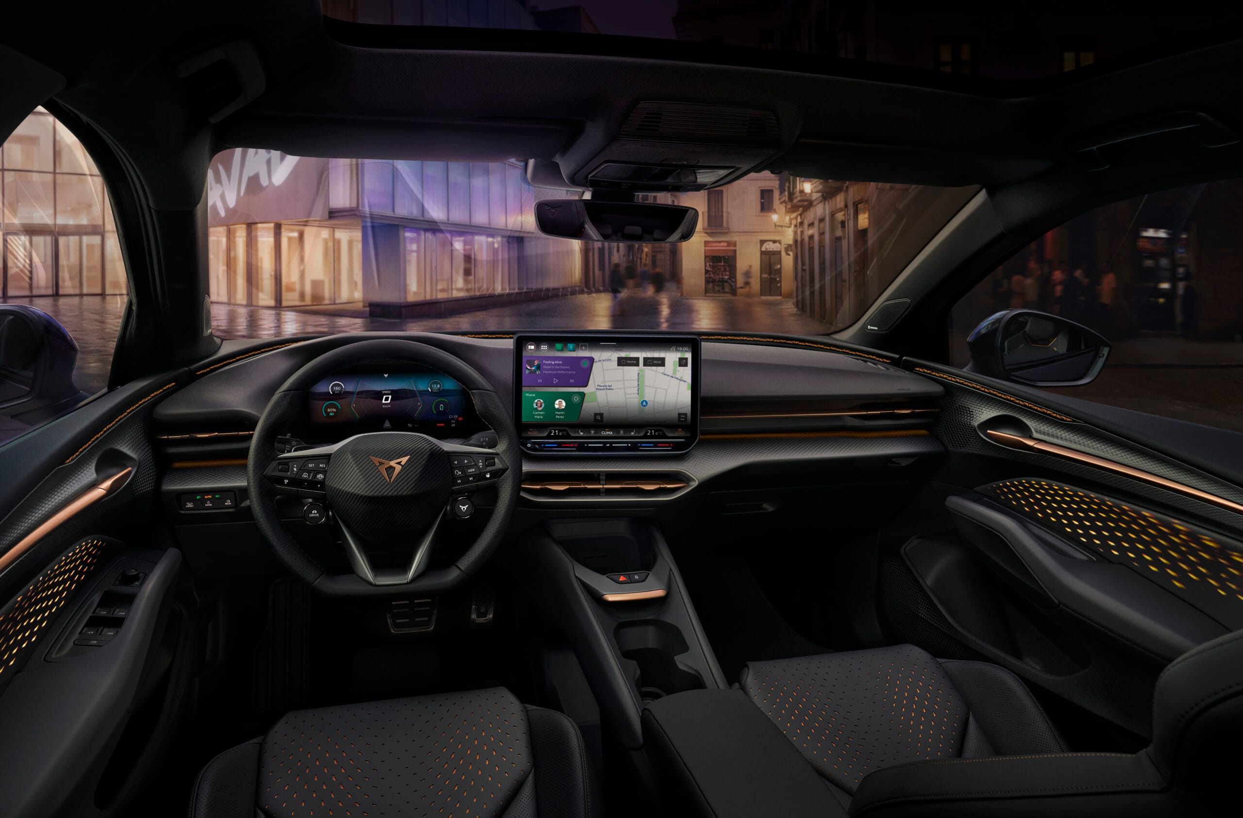 Zona de conducción CUPRA Raval edición especial