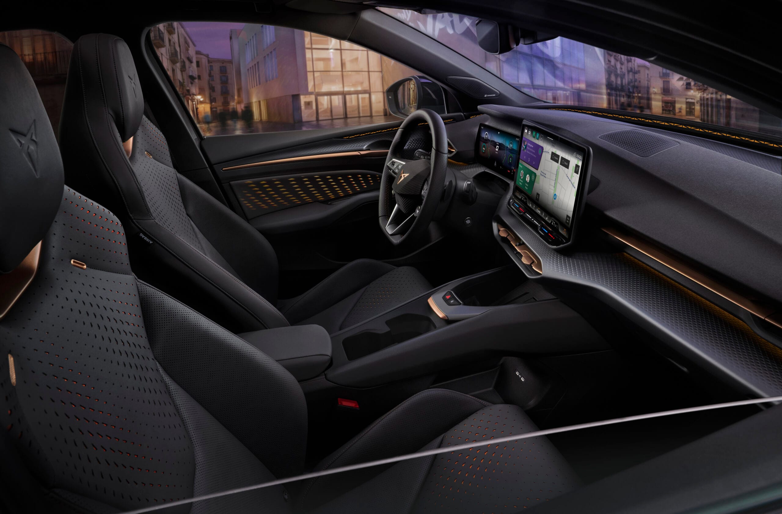 Interior CUPRA Raval - zona delantera, asientos y tablero