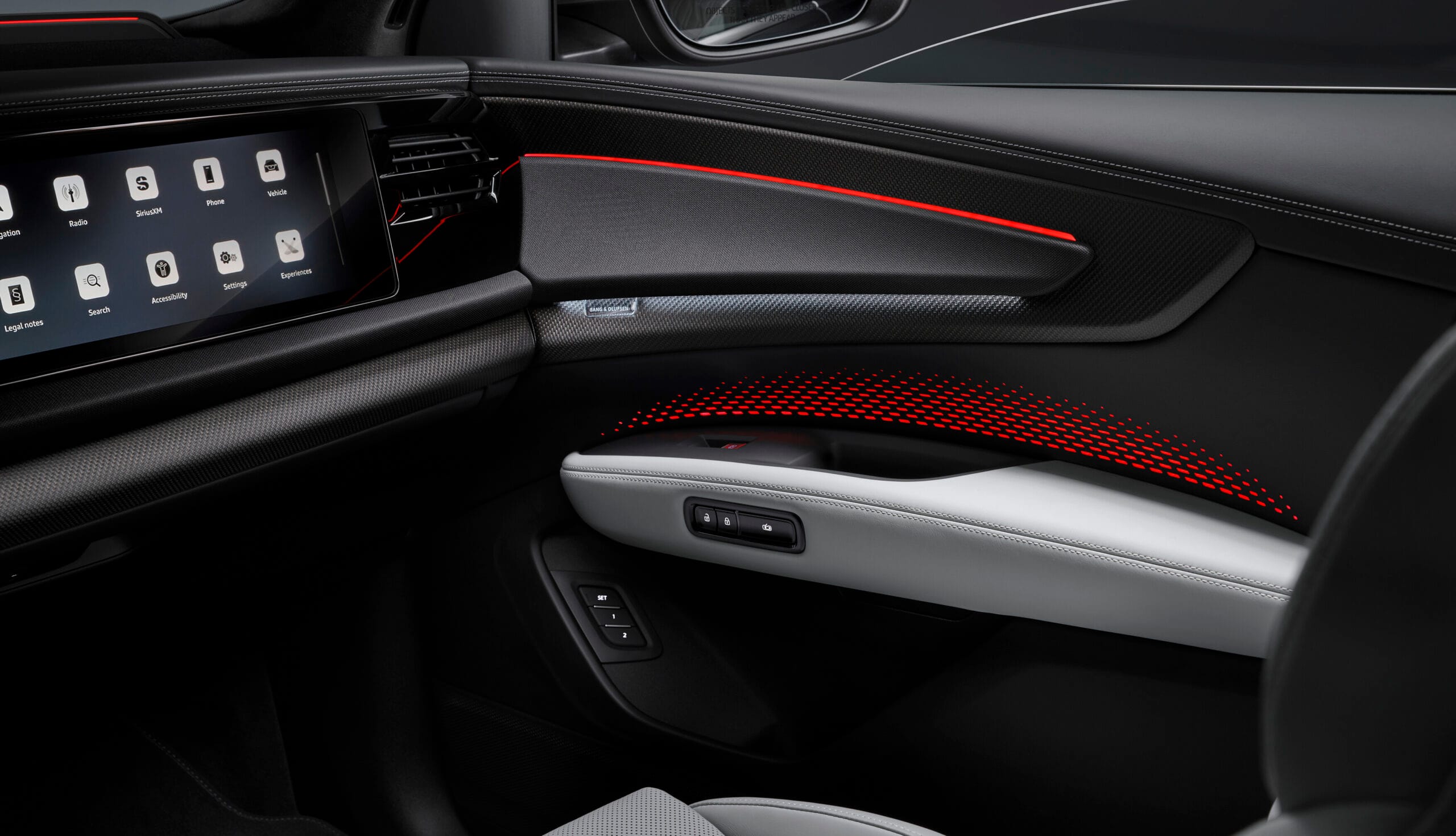 Detalle de las puertas delanteras eléctricas del Audi Q9 2026