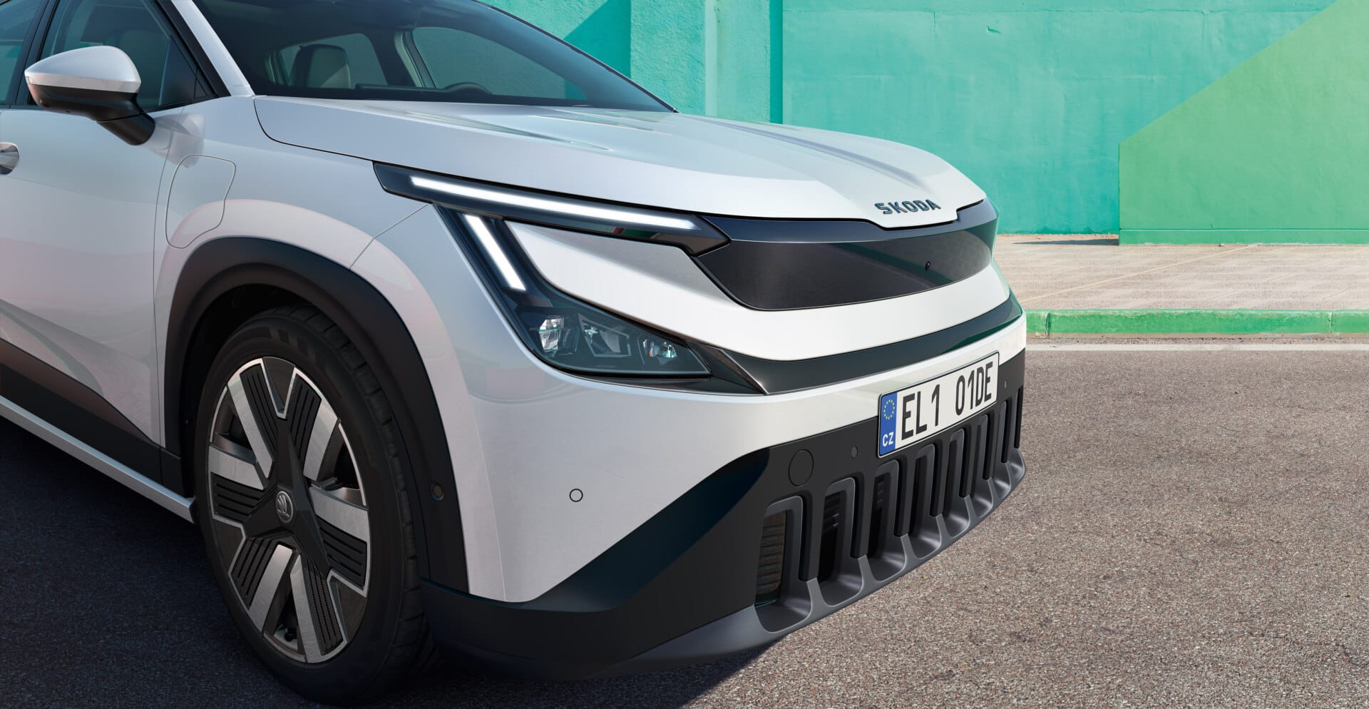Skoda Epiq, el nuevo SUV electrico de entrada de la marca checa. Škoda Epiq 2026 – frontal detalle